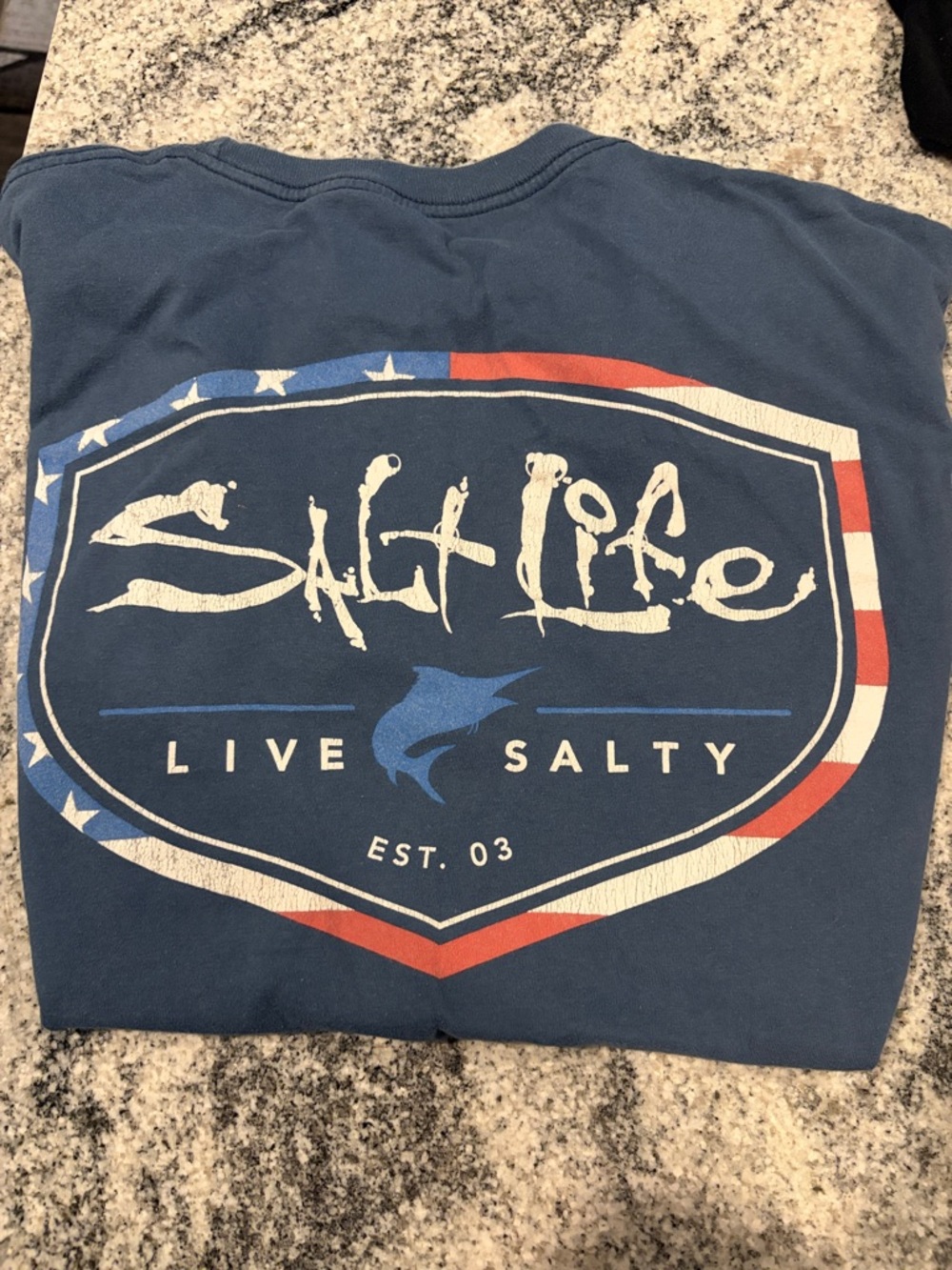 Salt Life American Flag Red White Blue T Shirt Mens S SMALL SHORT SLEEVE SHIRT